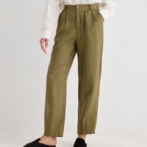 Grae Cove Rory 100% Linen Relaxed Fit Straight Leg Ankle Pants